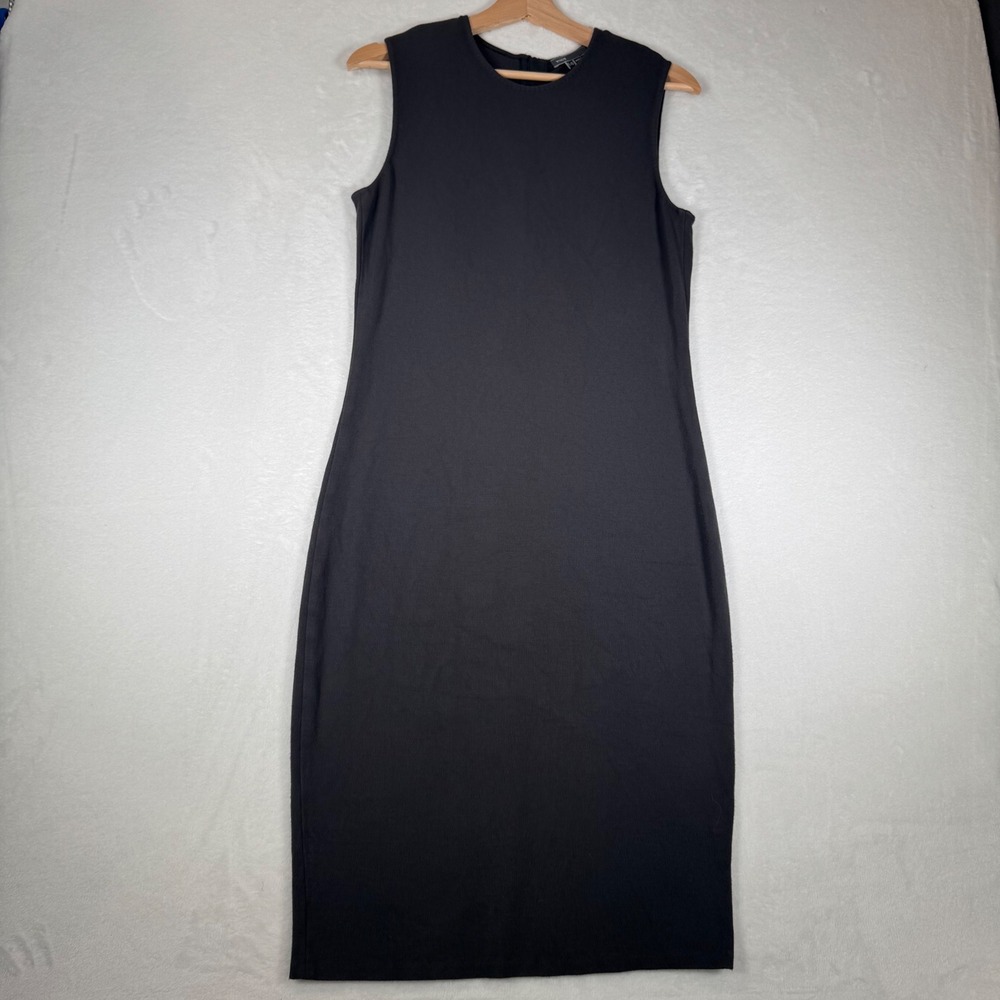 Vince Gray Viscose Sleeveless Midi Dress Crew‎ Neck L V2011-50267 | Womens Large - Picture 2 of 8